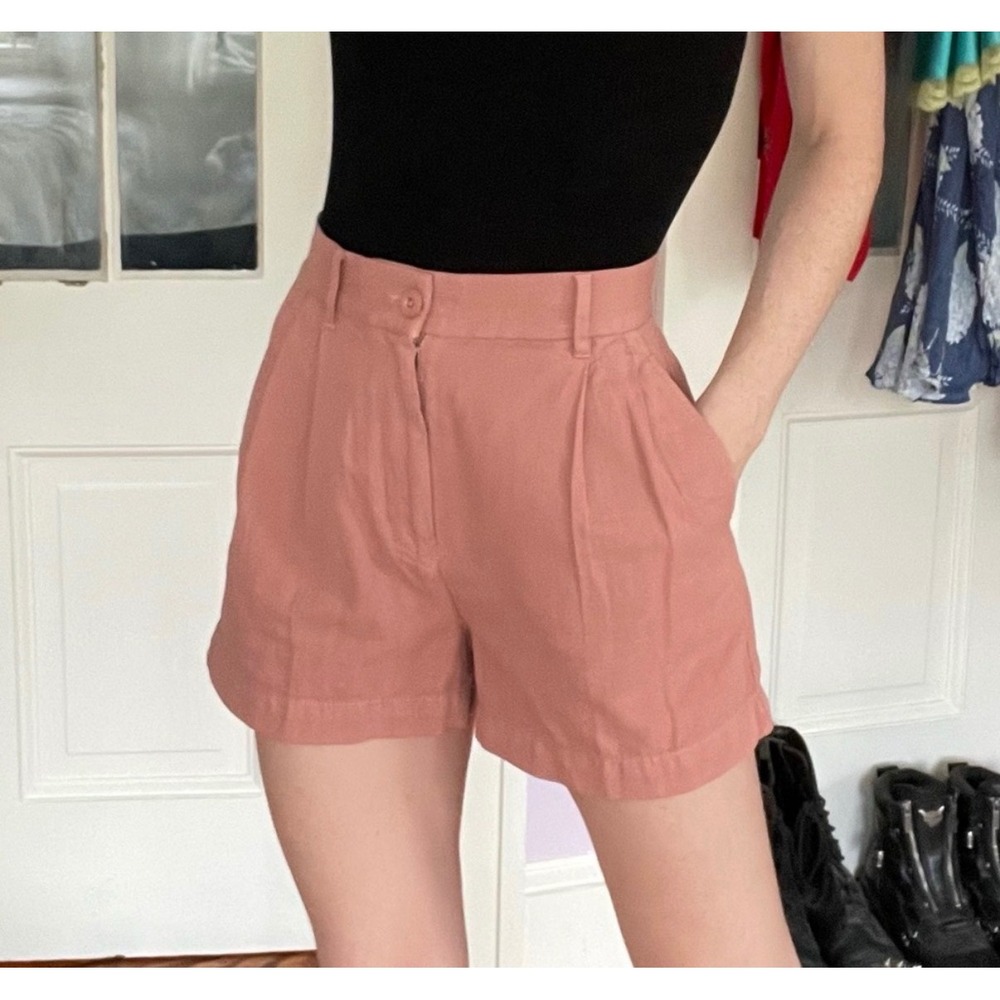 Aritzia Wilfred Cotton Linen Retro Preppy Boho Shorts Coral Old Money Beach 2